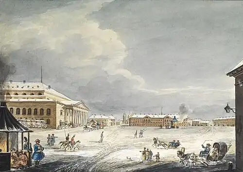 Театральная площадь, Санкт-Петербург (1820) Акварель 21х30 см