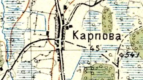 План деревни Карпово. 1941 год