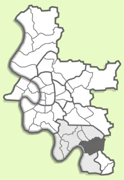 Положение Бенрата на карте Дюссельдорфа