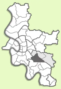 Положение Эллера на карте Дюссельдорфа