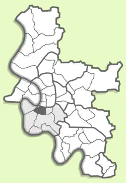 Расположение Унтербилька на карте Дюссельдорфа