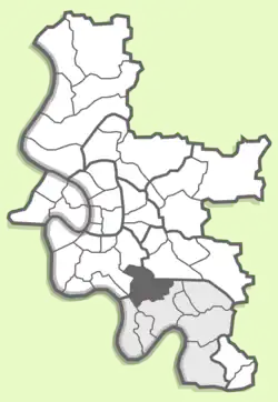 Положение Верстена на карте Дюссельдорфа