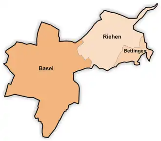 Базель-Штадт на карте