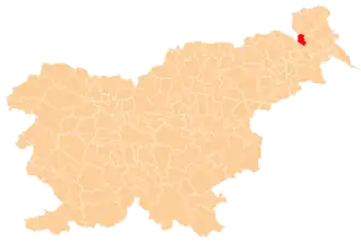 Расположение общины Тишина на карте Словении