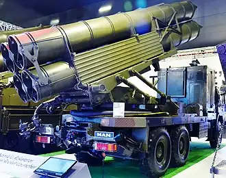 Kasirga rocket system from Roketsan at IDEF2015 (cropped)