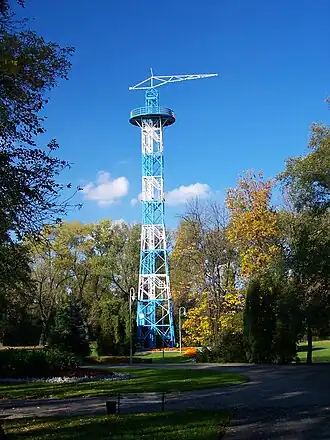 Парашютная вышка в Катовице, ставшая символом обороны