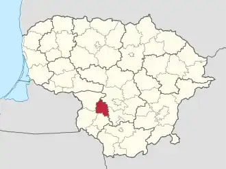 Казлу-Рудское самоуправление на карте