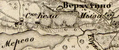 Деревня Заполье на карте 1863 года