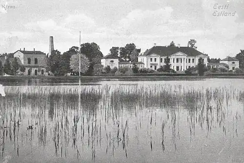 Вид на мызу Кирна со стороны пруда,1918 год