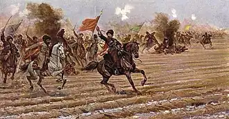 «Из набега генерала Мищенко. Атака 2-го Дагестанского полка у д. Ландунгоу на японскую пехоту и артиллерию под командой Хана Нахичеванского. 14 января 1905&nbsp;г.». Худ. В.&nbsp;В.&nbsp;Мазуровский