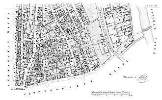 Пятницкая часть (южная половина) в атласе Хотева (1852)