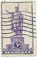 Почтовая марка США&nbsp;(Sc #799): памятник королю Камеамеа I (1937)