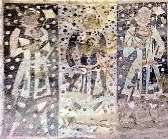 Тохарские рыцари из пещер Кизилгаха (пещера 30). Около 600 г. н. э.