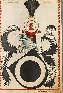 Герб Кнёрингенов в гербовнике Шайблеров.