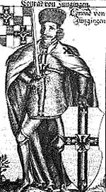 Конрад фон Юнгинген. Рисунок К. Хартноча из работы «Altes und Neues Preussen», 1684