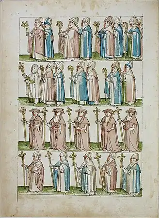 Процессия прелатов-участников собора (1464)