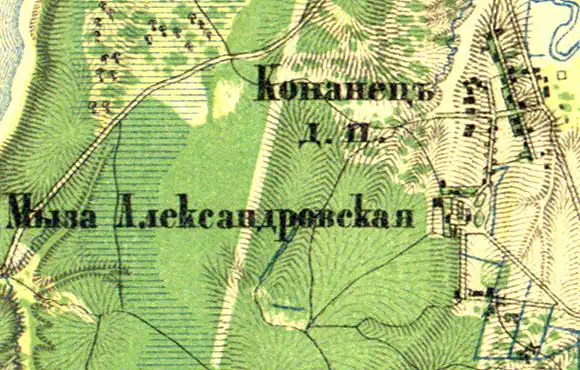 Деревня Копаницы на карте 1860 года