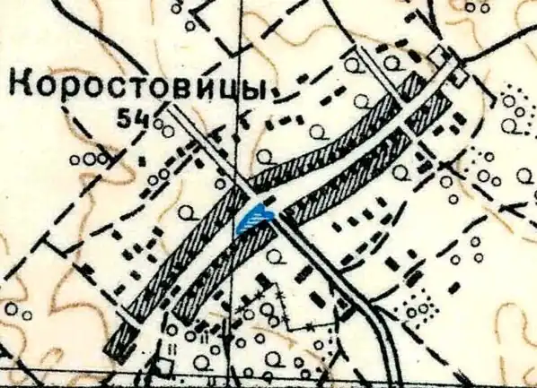 План деревни Коростовицы. 1938 год