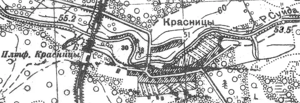 План деревни Красницы. 1939 год