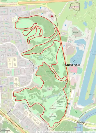 Место старта/финиша соответствует 1980 году.