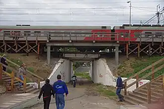 Закрытый впоследствии пешеходный проход около о. п., 2014 г.