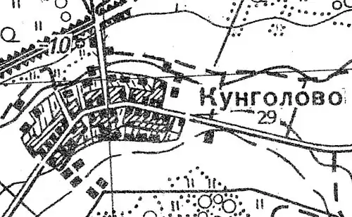 План деревни Куньголово. 1939 год
