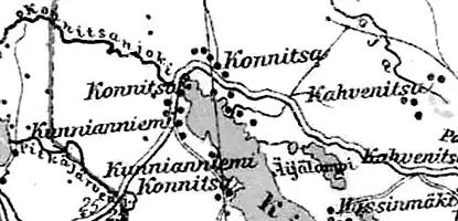 Деревня Куннианниеми на финской карте 1923 года