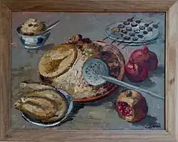 Михаил Курзин. «Натюрморт с пловом». СССР, УзССР, Ташкент, 1956-1957 гг.