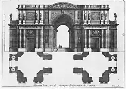 Триумфальная арка по проекту Маро. Офорт