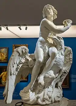 Ганимед и орёл Юпитера. Между 1650 и 1654. Мрамор. Музей искусства и культуры, Мюнстер
