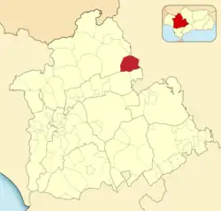 Расположение муниципалитета Ла-Пуэбла-де-лос-Инфантес на карте провинции