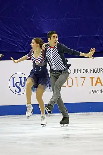 Наташа Лагуж и Корантен Райе — участники танцевального турнира (Франция)