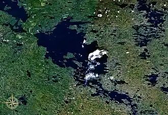 Вид Топозера из космоса