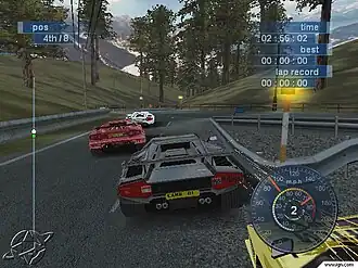 Скриншот из игры. Lamborghini предоставляет игроку модели одноимённого производителя спортивных автомобилей