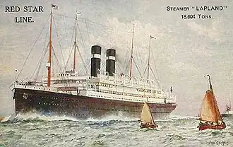 Почтовая карточка с пароходом «Lapland»