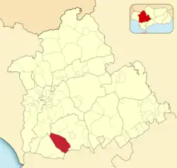 Расположение муниципалитета Лас-Кабесас-де-Сан-Хуан на карте провинции