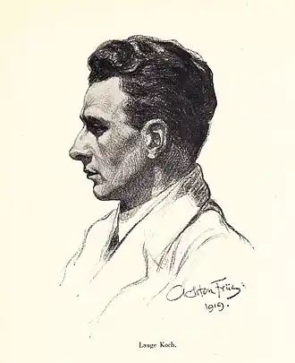 Портрет Лауге Коха. Выполнен в 1919 году Актоном Фриисом