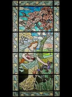 «Весна». Перегородчатый витраж. Роспись Феликса Годена. 1894. Музей декоративного искусства, Париж