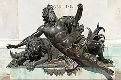 Аллегорическое изображение реки Рона. Памятник Людовику XIV, площадь Белькур, Лион