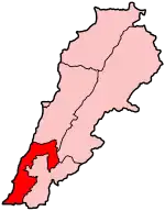 Южный Ливан на карте