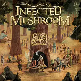 Обложка альбома Infected Mushroom «Legend of the Black Shawarma» (2009)