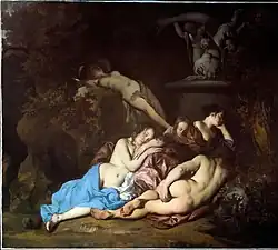 Нимфы у фонтана. Нач. 1650-х гг. Холст, масло. Далиджская картинная галерея, Лондон