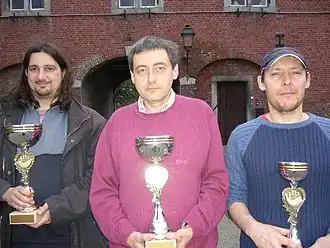 Чемпионат Бельгии 2008 года. В центре — чемпион Бернар Лемменс