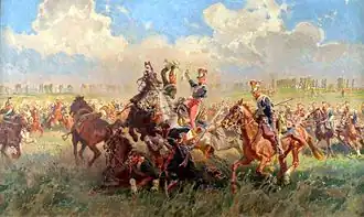 Атака польских улан Павла Ежмановского (из состава армии Наполеона) при Рейхенбахе, 22 мая 1813 года