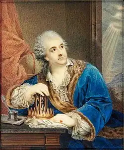 Портрет короля Станислава Августа с песочными часами.