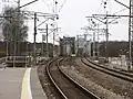 Вид на лиелупский железнодорожный мост с перрона (март 2016 года).