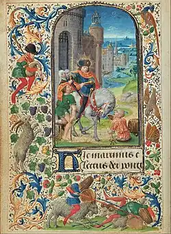 Святой Мартин Турский дарит нищему свой плащ.