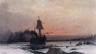Пароход во льдах, 1875