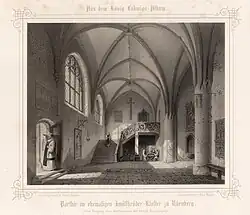 Вид в бывшем монастыре Двенадцати братьев в Нюрнберге. Литография Эмиля Вагнера по акварели Симона Квальо