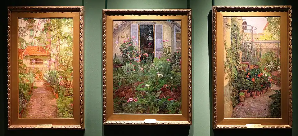 Триптих с цветущим садом.
